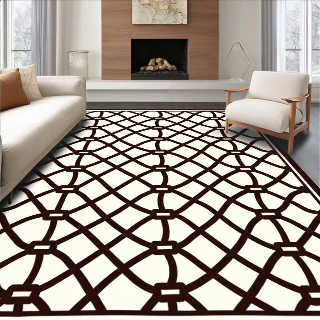 Interlocking Lattice Pattern Rug