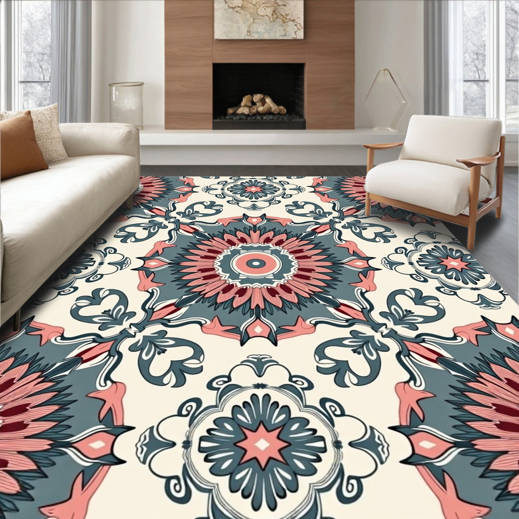 Vintage Floral Medallion Pattern Rug