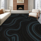 Dark Swirls Patterned Rug