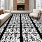 Geometric Pattern With Vertical Stripes Rug