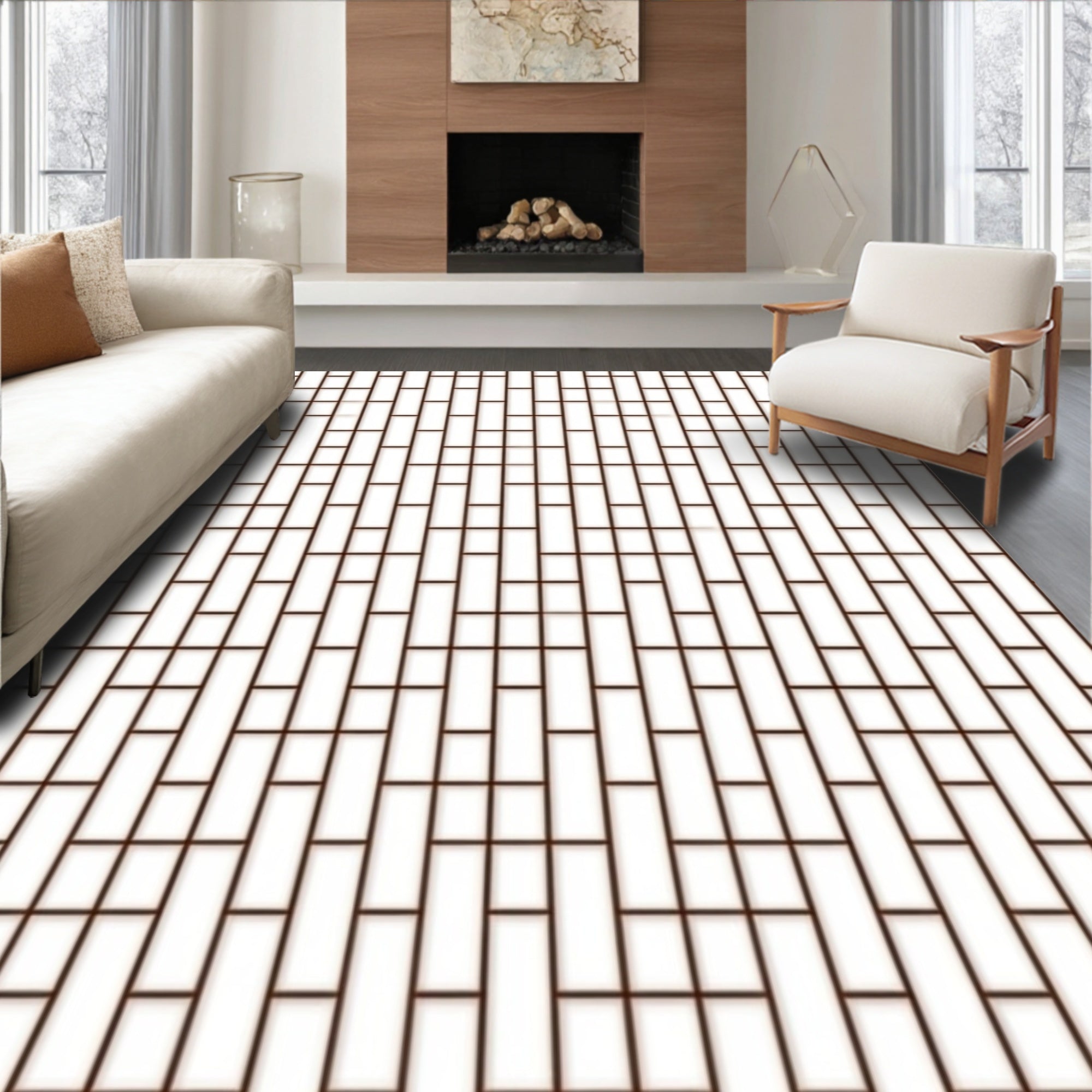Minimalist Brick Pattern Rug