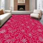 Festive Snowflake Swirls Pattern Rug