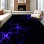 Cosmic Electric Nebula Pattern Rug
