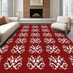 White Floral Medallion Patterned Rug