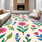 Vibrant Pink Floral Pattern Rug