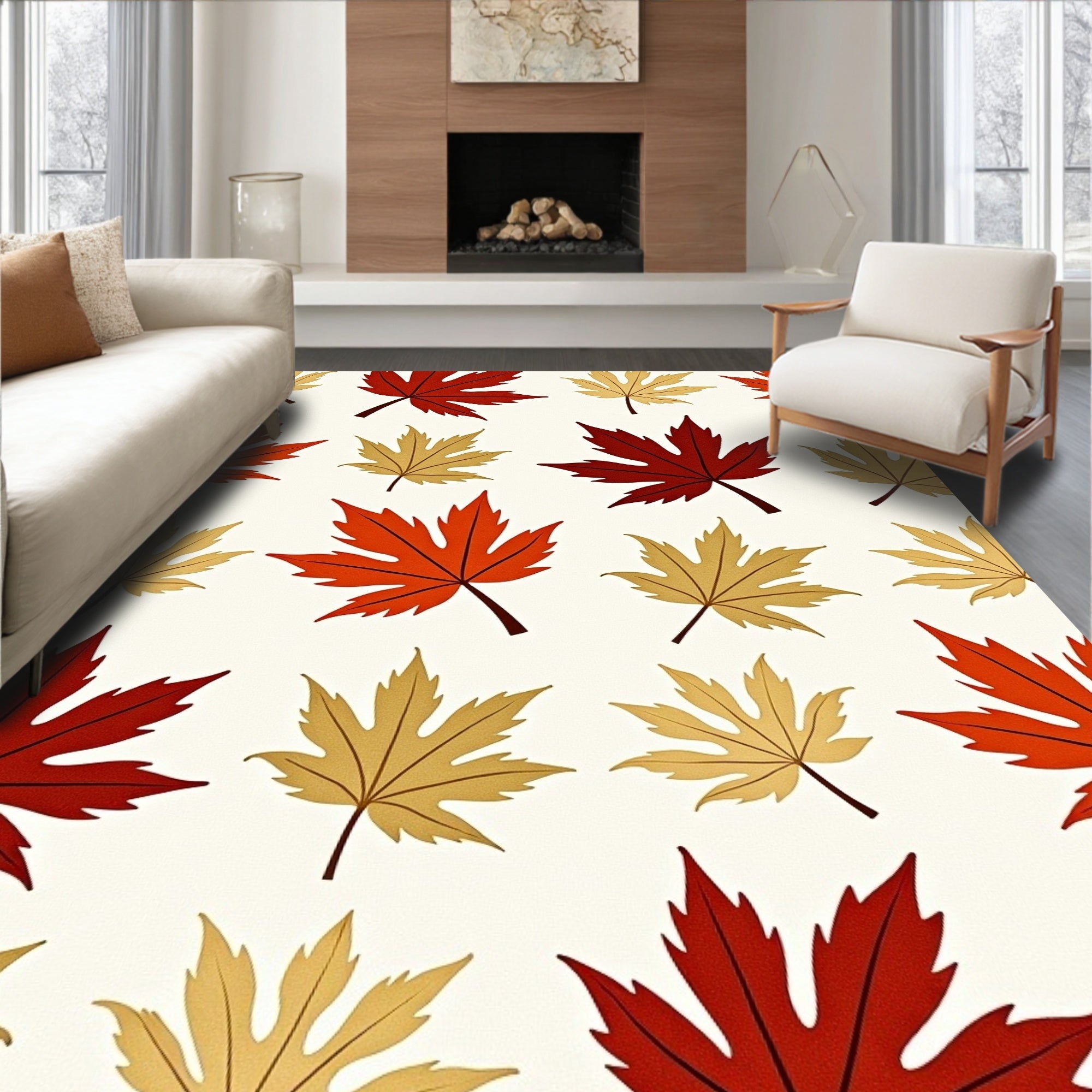 Autumn Leaf Pattern Rug
