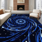 Cosmic Swirl Dynamic Blue Patterns Rug