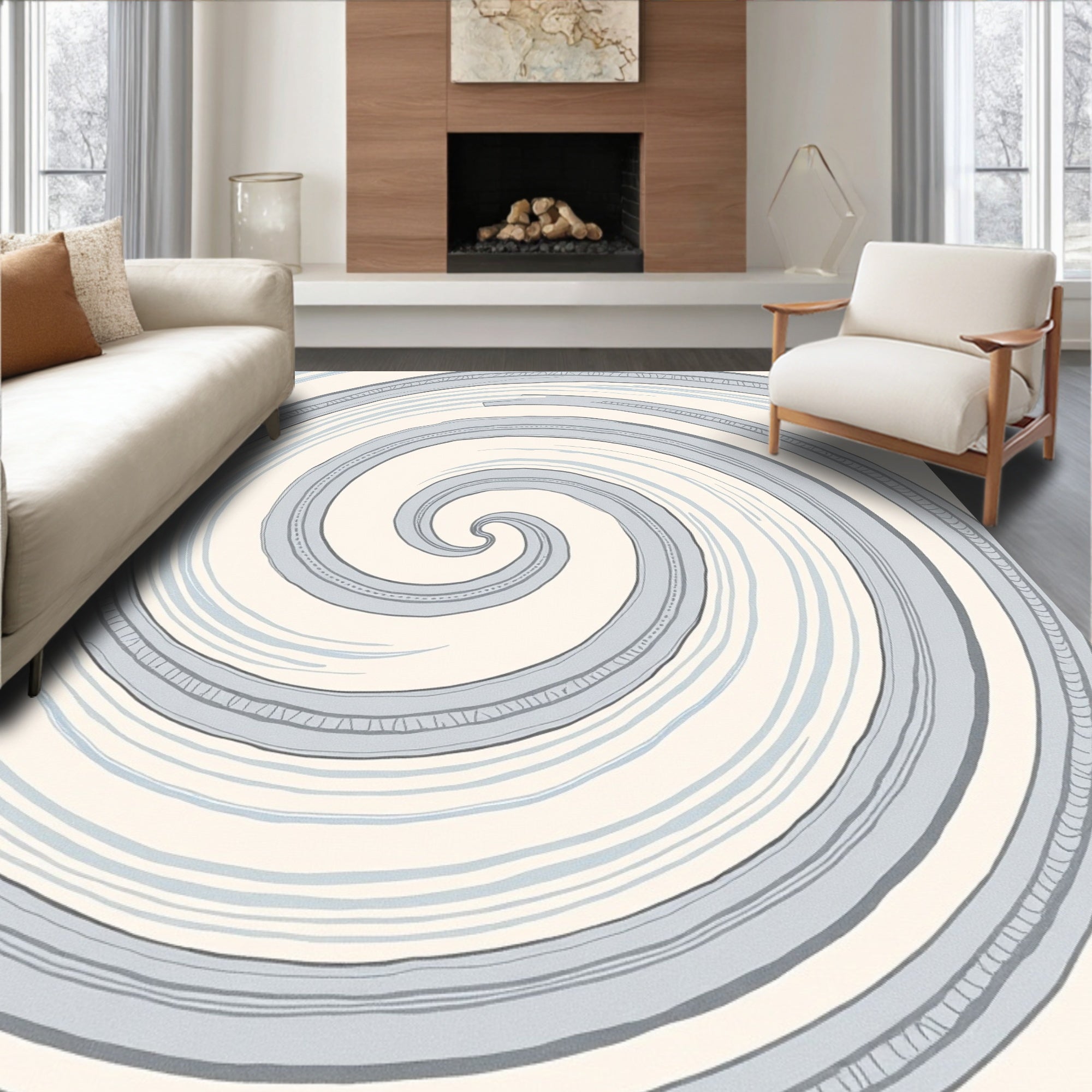 Swirling Lines Abstract Pattern Rug