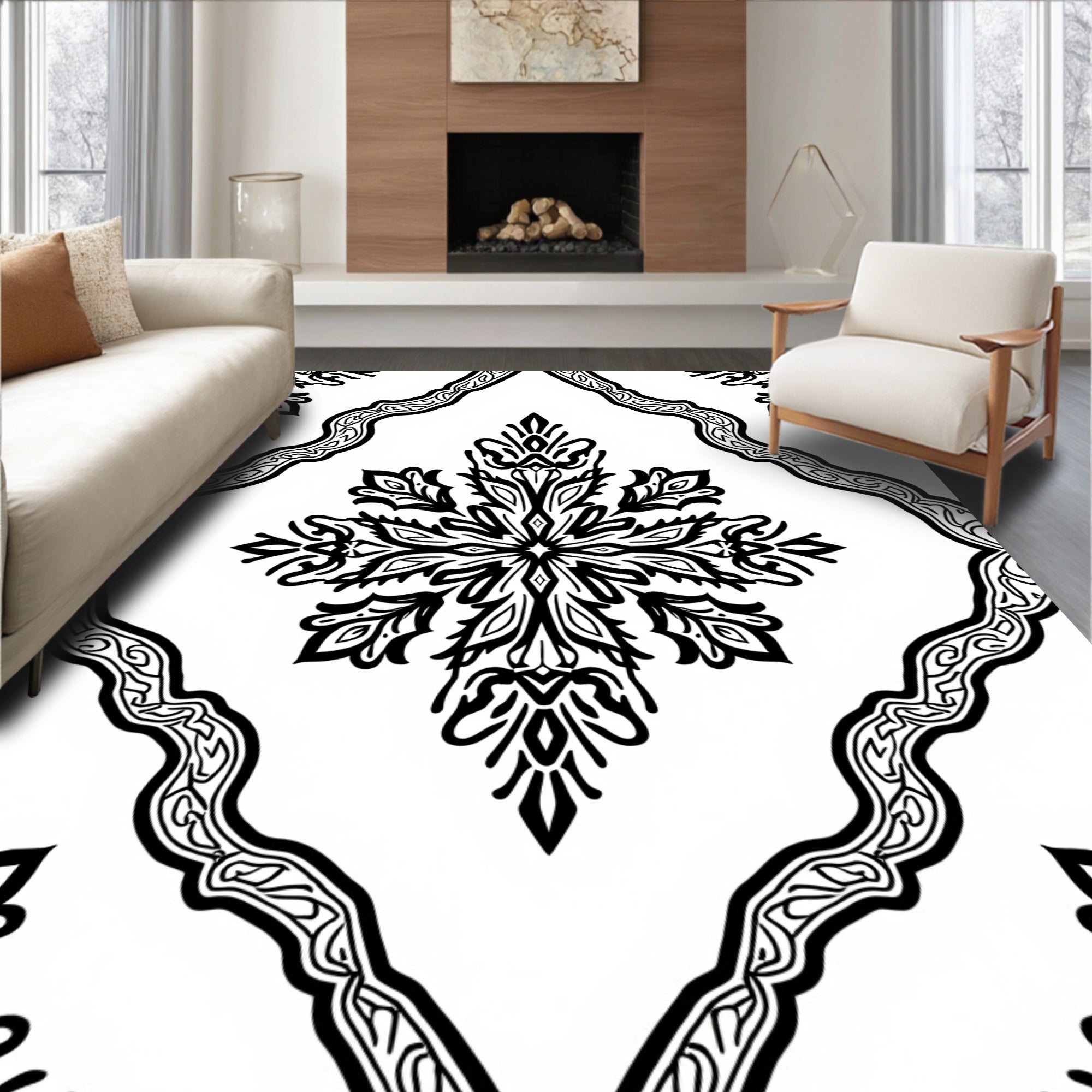 Classic Floral Medallion Pattern Rug