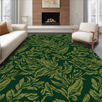 Dark Floral Leaf Pattern Design Rug