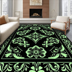 Art Nouveau Floral Border Design Rug