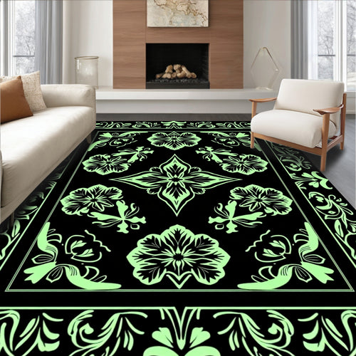 Art Nouveau Floral Border Design Rug