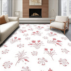 Pink Floral Botanical Pattern Rug