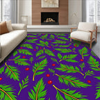 Foliage Print With Red Berries Rug