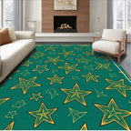 Emerald Green Starburst Pattern Rug