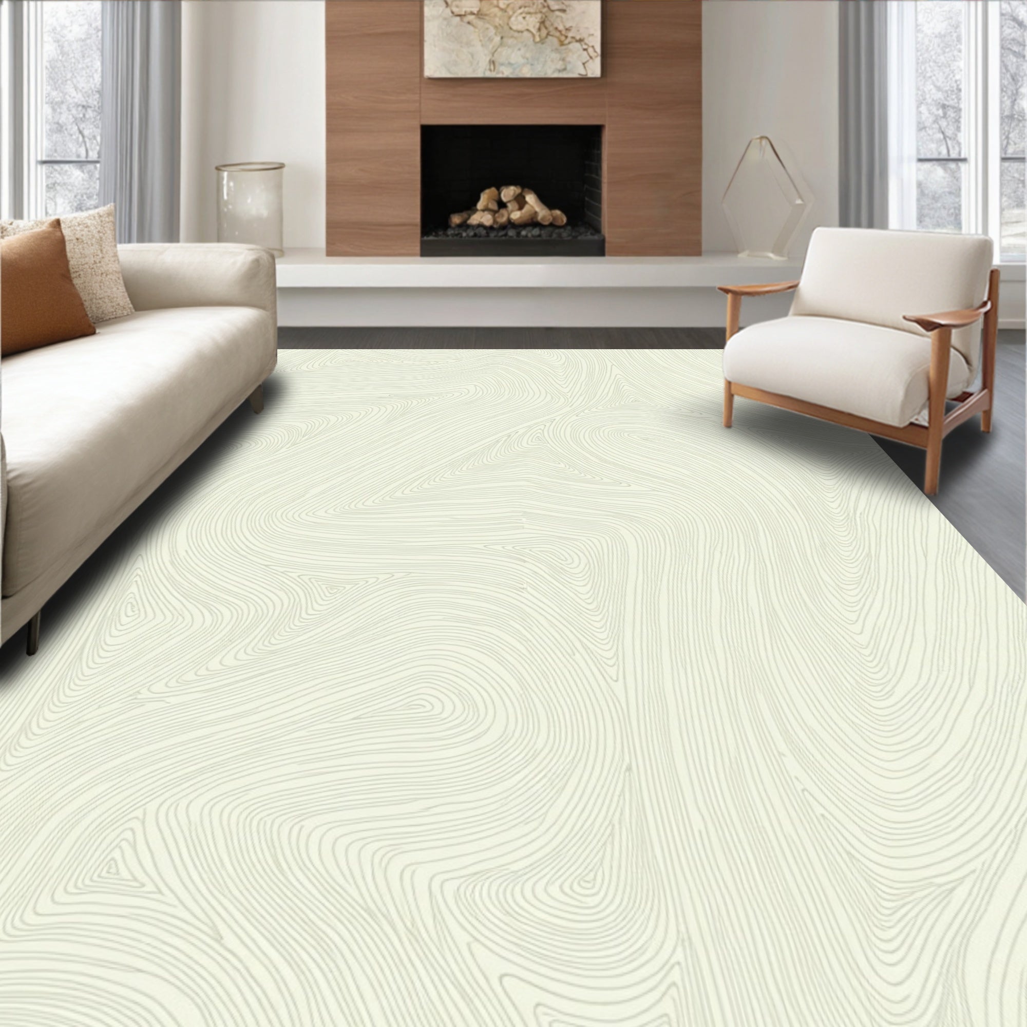 Subtle Wavy Line Pattern Rug