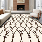Elegant Lattice Vine Pattern Rug