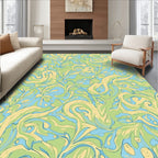Whimsical Swirls Floral Pattern Rug