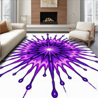 Vibrant Purple Starburst Pattern Rug