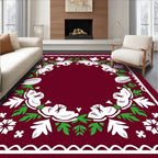 Floral Meadow Border Pattern Rug