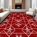 Red Geometric Floral Design Rug