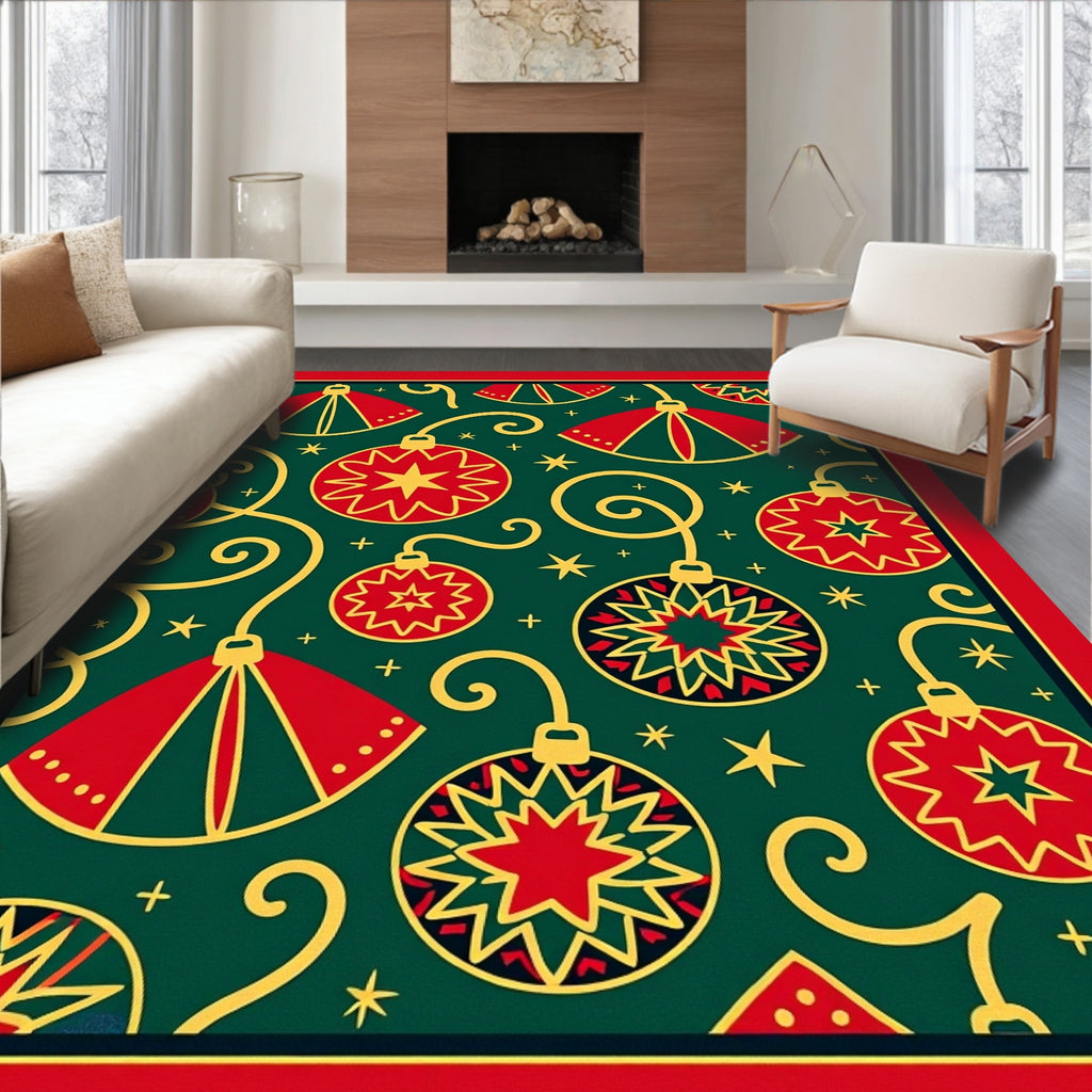 Festive Ornament Star Pattern Rug