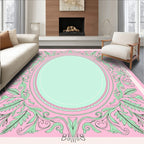 Vintage Filigree Floral Oval Pattern Rug