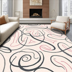 Swirling Abstract Lines and Shapes Rug