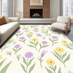Whimsical Meadow Flower Garden Pattern Rug
