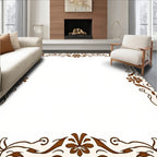 Ornate Floral Scrollwork Border Design Rug