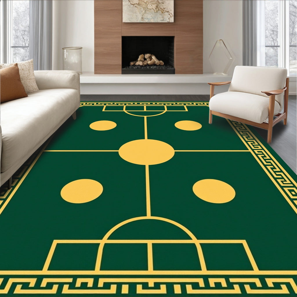 Geometric Medallion Greek Key Design Rug