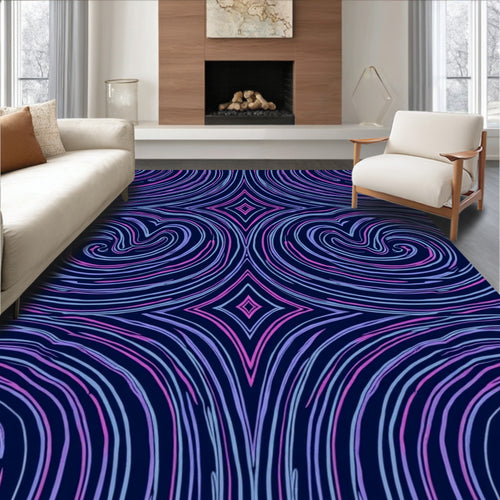 Abstract Swirls With Diamond Shapes Rug