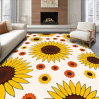 Sunny Yellow Sunflower Pattern Rug
