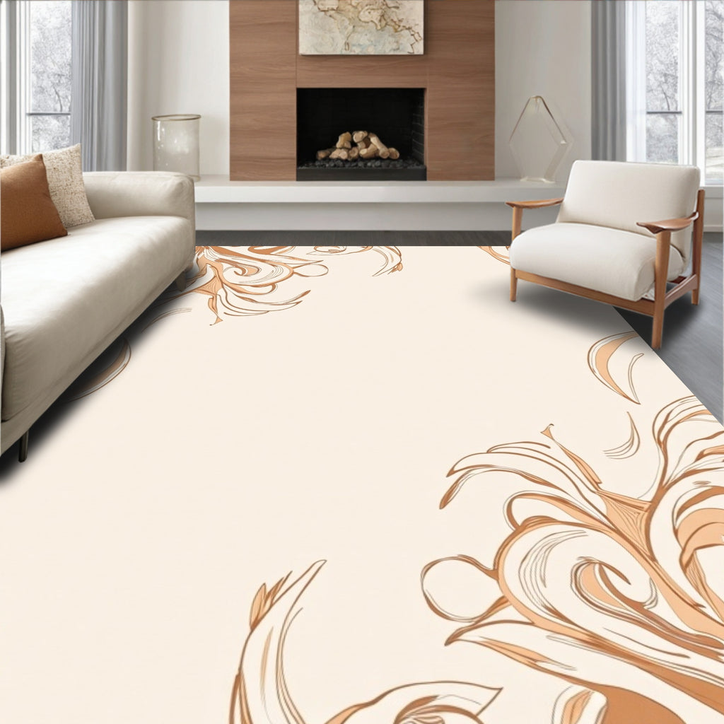 Ornate Swirls in Warm Tones Rug