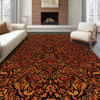 Fiery Organic Symmetrical Pattern Rug