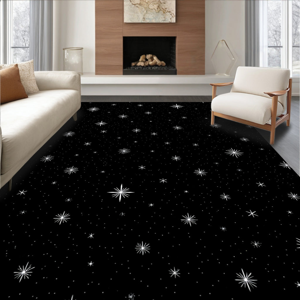Mid Century Modern Star Pattern Rug