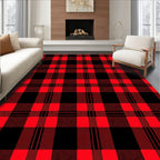 Rustic Crimson Buffalo Check Rug