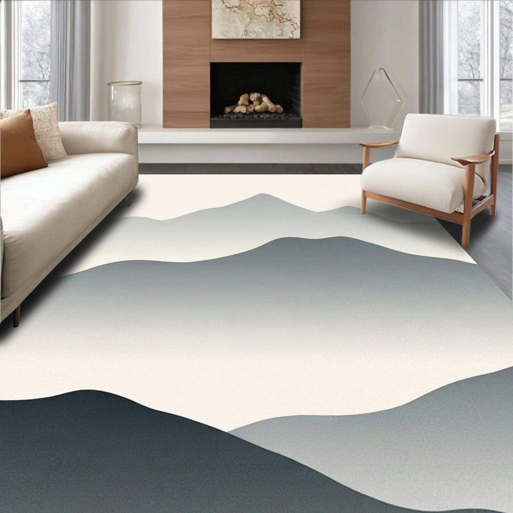 Minimalist Gradient Hillscape Design Rug