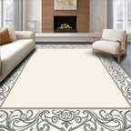 Elegant Ornate Scrollwork Frame Design Rug