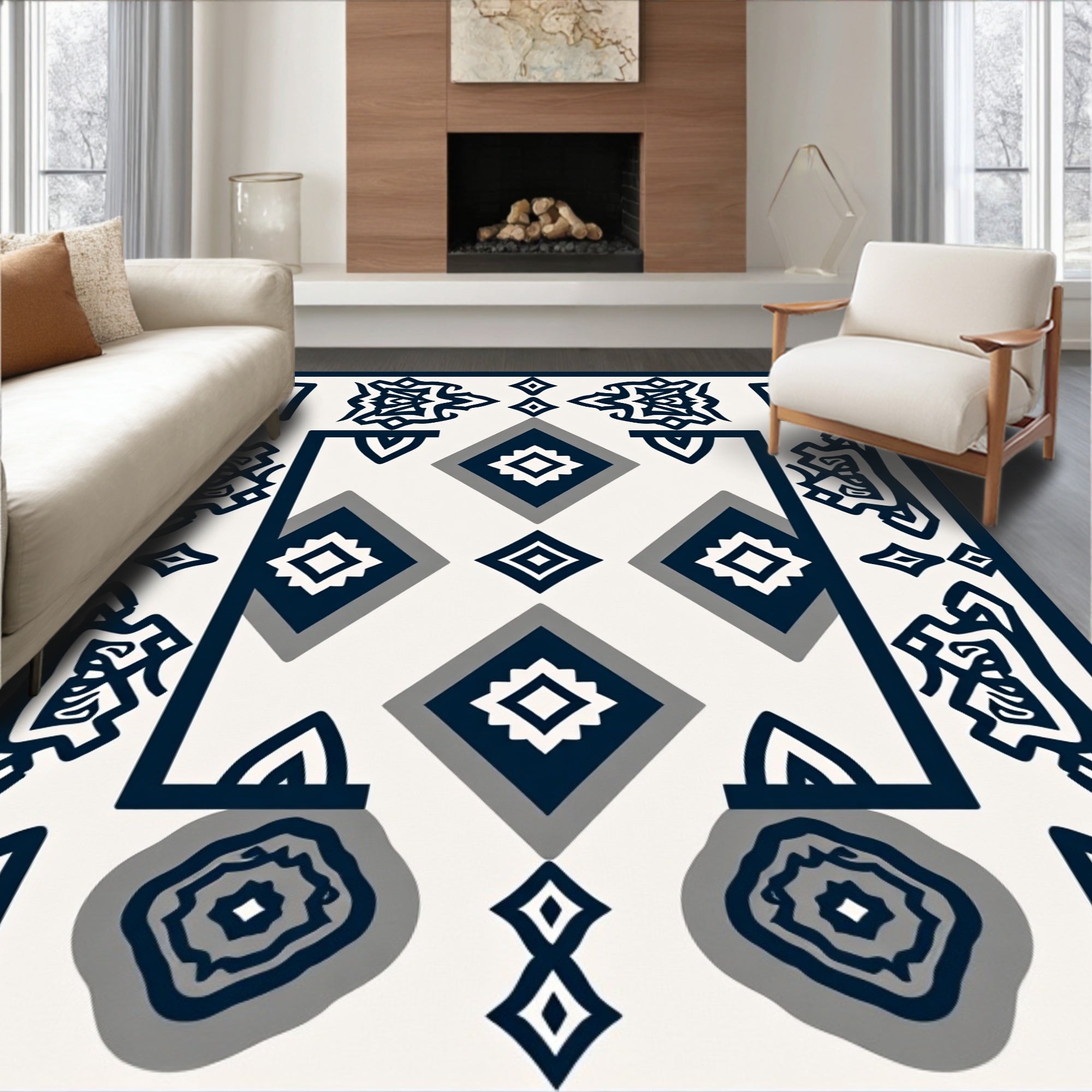 Geometric Tribal Inspired Pattern Rug