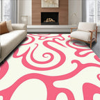 Swirling Pink Abstract Design Rug