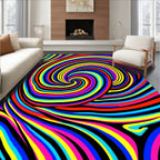 Vibrant Swirl 2 Tone Line Design Rug