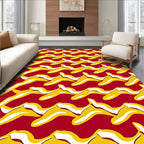 Bold Yellow Abstract Swirl Pattern Rug
