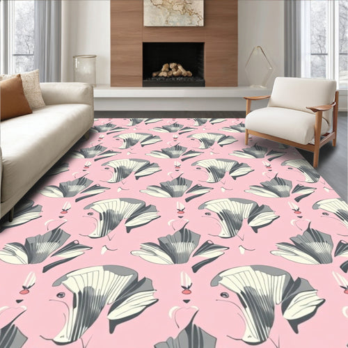 Abstract Floral Sketch Pattern Rug