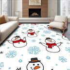 Happy Snowman Snowflake Pattern Rug