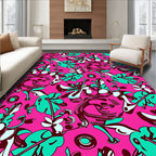 Abstract Floral Whimsical Pattern Rug