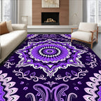 Purple Floral Mandala Design Rug