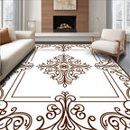 Ornate Scrollwork Detail Square Rug