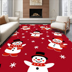 Cute Snowmen Star Pattern Rug