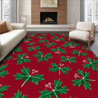 Festive Holly Berry Print Design Rug